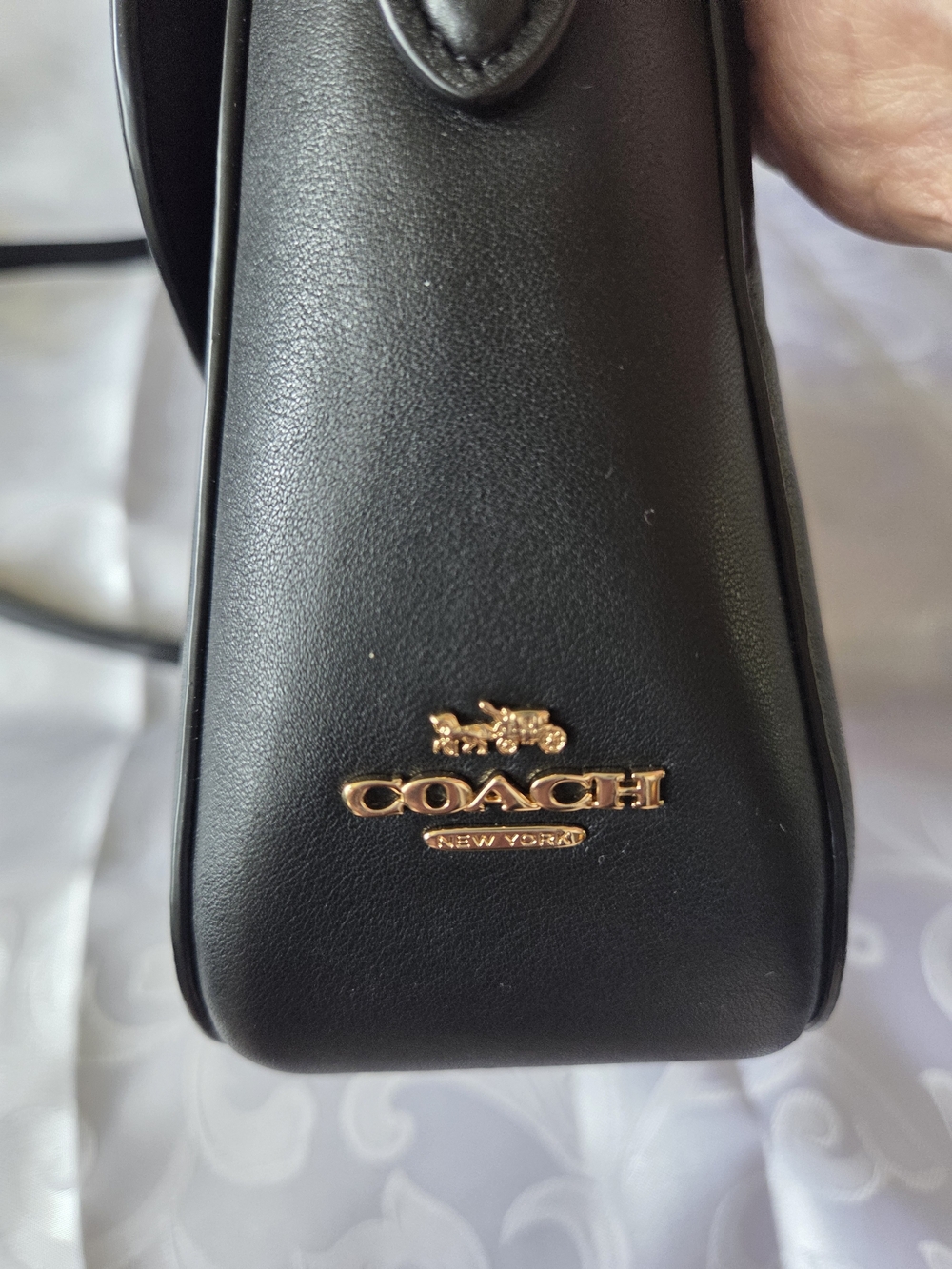 Coach Black Crossbody With Detachable Leather Strap with Gold Buckle NWT - Picture 16 of 16